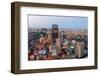 Urban City Aerial View. Boston Aerial View with Skyscrapers at Sunset with City Downtown Skyline.-Songquan Deng-Framed Photographic Print