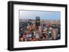 Urban City Aerial View. Boston Aerial View with Skyscrapers at Sunset with City Downtown Skyline.-Songquan Deng-Framed Photographic Print