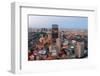 Urban City Aerial View. Boston Aerial View with Skyscrapers at Sunset with City Downtown Skyline.-Songquan Deng-Framed Photographic Print