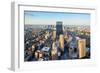 Urban City Aerial View. Boston Aerial View with Skyscrapers at Sunset with City Downtown Skyline.-Songquan Deng-Framed Photographic Print