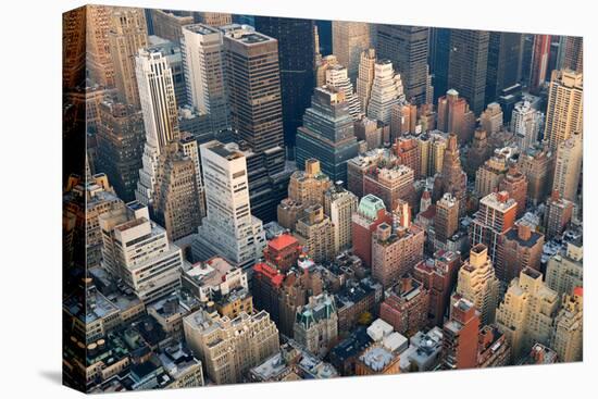 Urban City Architecture Background. New York City Manhattan Skyline Aerial View with Street and Sky-Songquan Deng-Stretched Canvas