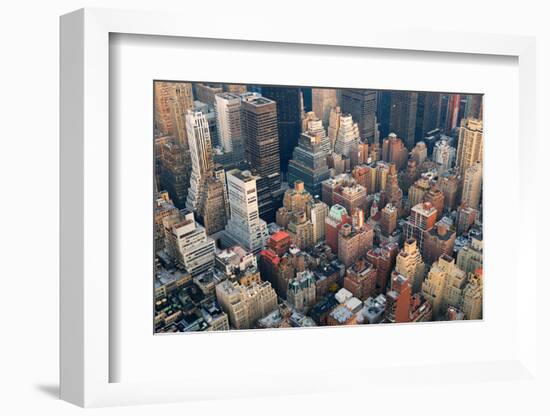 Urban City Architecture Background. New York City Manhattan Skyline Aerial View with Street and Sky-Songquan Deng-Framed Photographic Print