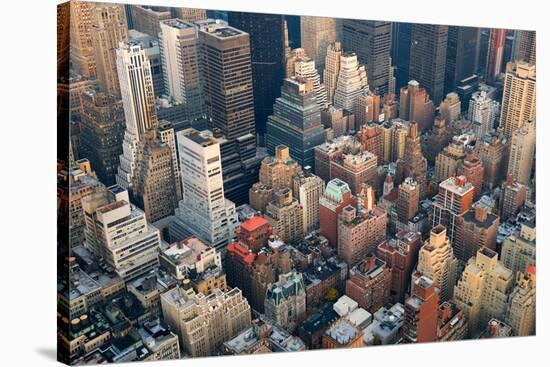 Urban City Architecture Background. New York City Manhattan Skyline Aerial View with Street and Sky-Songquan Deng-Stretched Canvas