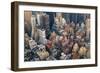 Urban City Architecture Background. New York City Manhattan Skyline Aerial View with Street and Sky-Songquan Deng-Framed Photographic Print