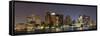 Urban City Night Scene Panorama from Boston Massachusetts.-Songquan Deng-Framed Stretched Canvas