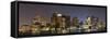 Urban City Night Scene Panorama from Boston Massachusetts.-Songquan Deng-Framed Stretched Canvas