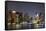 Urban City Night Scene Panorama from Boston Massachusetts.-Songquan Deng-Framed Stretched Canvas