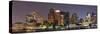 Urban City Night Scene Panorama from Boston Massachusetts.-Songquan Deng-Stretched Canvas