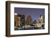 Urban City Night Scene Panorama from Boston Massachusetts.-Songquan Deng-Framed Photographic Print