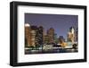 Urban City Night Scene Panorama from Boston Massachusetts.-Songquan Deng-Framed Photographic Print