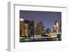 Urban City Night Scene Panorama from Boston Massachusetts.-Songquan Deng-Framed Photographic Print