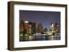 Urban City Night Scene Panorama from Boston Massachusetts.-Songquan Deng-Framed Photographic Print