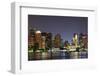 Urban City Night Scene Panorama from Boston Massachusetts.-Songquan Deng-Framed Photographic Print