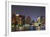 Urban City Night Scene Panorama from Boston Massachusetts.-Songquan Deng-Framed Photographic Print