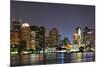 Urban City Night Scene Panorama from Boston Massachusetts.-Songquan Deng-Mounted Photographic Print