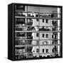 Urban City View, Urban Construction, Architecture Details and Fragment in Black and White, Architec-Renata Apanaviciene-Framed Stretched Canvas