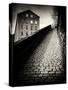 Urban Cobbled Street with Building-Craig Roberts-Stretched Canvas