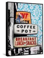 Urban Collage Café-Deanna Fainelli-Framed Stretched Canvas