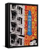 Urban Collage Hotel-Deanna Fainelli-Framed Stretched Canvas