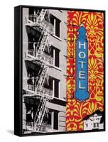 Urban Collage Hotel-Deanna Fainelli-Framed Stretched Canvas