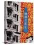 Urban Collage Hotel-Deanna Fainelli-Stretched Canvas