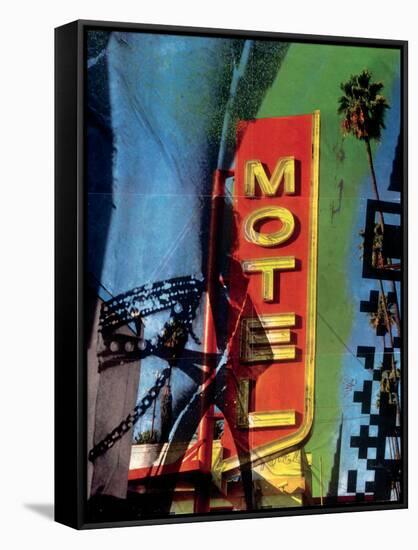 Urban Collage Motel-Deanna Fainelli-Framed Stretched Canvas