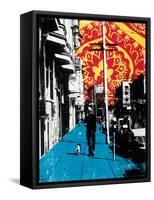 Urban Collage Sidewalk-Deanna Fainelli-Framed Stretched Canvas