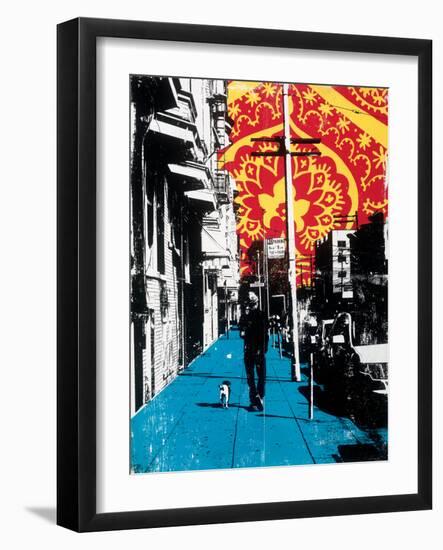 Urban Collage Sidewalk-Deanna Fainelli-Framed Art Print