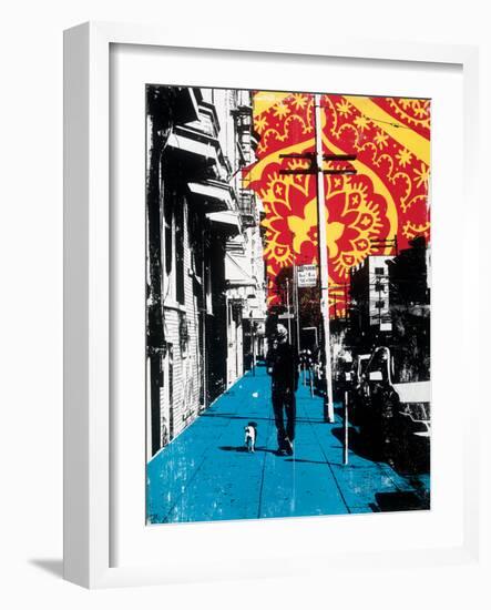 Urban Collage Sidewalk-Deanna Fainelli-Framed Art Print