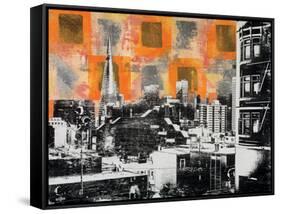 Urban Collage Skyline-Deanna Fainelli-Framed Stretched Canvas