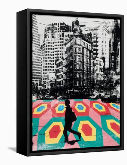 Urban Collage Walk-Deanna Fainelli-Framed Stretched Canvas