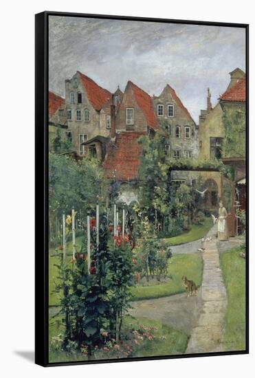 Urban Garden in Luebeck (Johannisstrasse 64), 1891-Hermann Linde-Framed Stretched Canvas