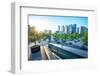 Urban Jungle, Modern Hangzhou Jianggan Cityscape on a Beautiful Day, Hangzhou, Zhejiang, China-Andreas Brandl-Framed Photographic Print