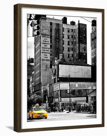 Urban Lifestyle Scene, Yellow Cab, Amsterdam Av, Upper West Side of Manhattan, NYC, USA-Philippe Hugonnard-Framed Premium Photographic Print