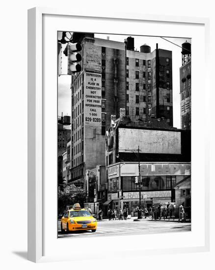 Urban Lifestyle Scene, Yellow Cab, Amsterdam Av, Upper West Side of Manhattan, NYC, USA-Philippe Hugonnard-Framed Photographic Print