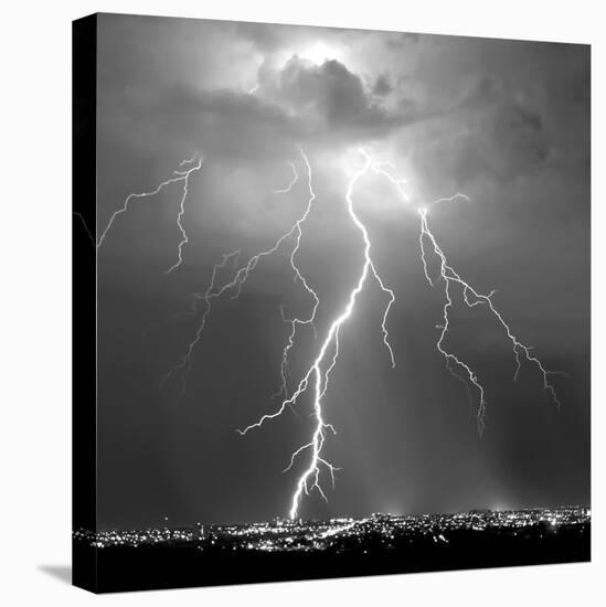 Urban Lightning II BW-Douglas Taylor-Stretched Canvas