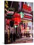 Urban Night Street Scene in Times Square in Snow in Winter-Philippe Hugonnard-Stretched Canvas