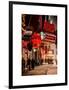 Urban Night Street Scene in Times Square in Snow in Winter-Philippe Hugonnard-Framed Art Print