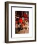 Urban Night Street Scene in Times Square in Snow in Winter-Philippe Hugonnard-Framed Art Print