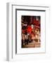 Urban Night Street Scene in Times Square in Snow in Winter-Philippe Hugonnard-Framed Art Print