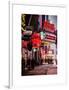 Urban Night Street Scene in Times Square in Snow in Winter-Philippe Hugonnard-Framed Art Print