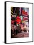 Urban Night Street Scene in Times Square in Snow in Winter-Philippe Hugonnard-Framed Stretched Canvas
