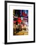 Urban Night Street Scene in Times Square in Snow in Winter-Philippe Hugonnard-Framed Art Print