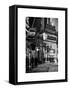 Urban Night Street Scene in Times Square in Snow in Winter-Philippe Hugonnard-Framed Stretched Canvas