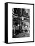 Urban Night Street Scene in Times Square in Snow in Winter-Philippe Hugonnard-Framed Stretched Canvas