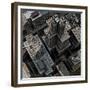 Urban Rooftops, Aerial View of a 3D City Render-Petrafler-Framed Premium Giclee Print