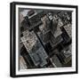 Urban Rooftops, Aerial View of a 3D City Render-Petrafler-Framed Premium Giclee Print