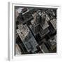 Urban Rooftops, Aerial View of a 3D City Render-Petrafler-Framed Premium Giclee Print