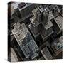Urban Rooftops, Aerial View of a 3D City Render-Petrafler-Stretched Canvas