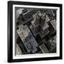 Urban Rooftops, Aerial View of a 3D City Render-Petrafler-Framed Art Print